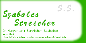 szabolcs streicher business card